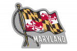 Ocean City, Maryland - Waving State Flag - State Series - Contour