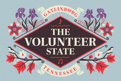 Gatlinburg, Tennessee - State Motto Crest - State Series - Lantern Press Artwork