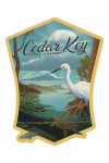 Cedar Key, Florida - Lithograph - White Heron - Contour
