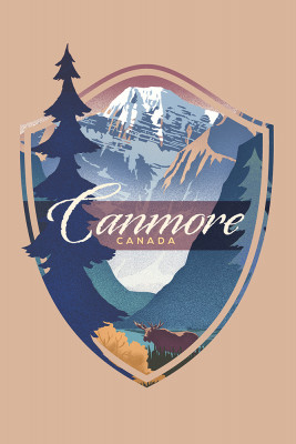 Canmore, Canada - Canadian Rockies - Mountain Scene - Lithograph - Contour - Lantern Press Artwork