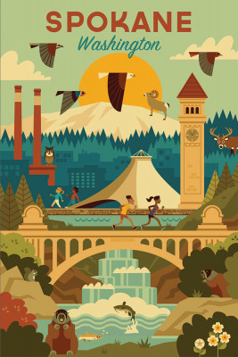 Spokane, Washington - Geometric