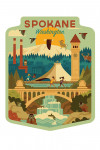 Spokane, Washington - Geometric - Contour