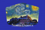 North Dakota - Starry Night - Contour - Lantern Press Artwork