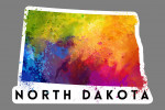 North Dakota - State Abstract Watercolor - Contour