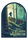 Bellingham, Washington - Wanderer - Bigfoot in Forest - Contour