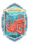 Seattle, Washington - Vintage Print Press - Octopus - Contour