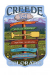 Creede, Colorado - Destination Signpost - Contour - Lantern Press Artwork