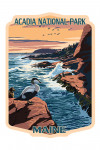 Acadia National Park, Maine - Mount Desert Island With Bird - Contour