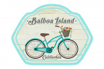 Balboa Island, California - Beach Cruiser & Basket - The Simple Life - Contour