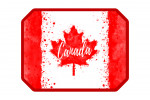 Canada - Canadian Flag - Watercolor - Contour
