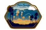 Palm Springs, California - Go Explore - Hiker and Desert - Sunset - Contour