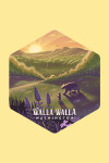 Walla Walla, Washington - Bear & Spring Flowers - Lithograph - Contour - Lantern Press Artwork