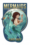 Cape May, New Jersey - Mermaids Drink for Free - Contour