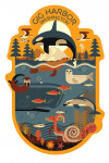 Gig Harbor, Washington - Marine Animals - Geometric - Contour - Lantern Press Artwork