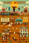 Fort Worth, Texas - Geometric - Western Town
