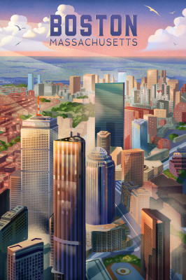Boston, Massachusetts - Lithograph - City Series
