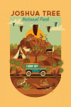 Joshua Tree National Park, California - Geometric National Park Series - V2 - Contour - Lantern Press Artwork