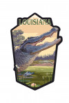 Louisiana - Painterly - Alligator and Baby - Contour