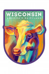 Wisconsin - Vivid Series - America's Dairyland - Cow - Contour