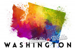 Walla Walla, Washington - State Abstract Watercolor