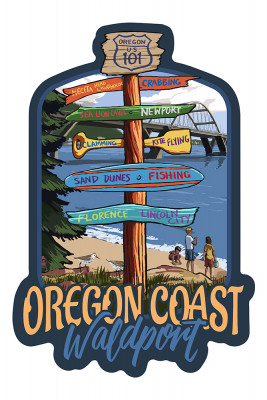Waldport, Oregon - Sign Destinations - Contour