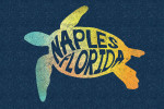 Naples, Florida - Sea Turtle Silhouette & Typography - Beach Palette - Lantern Press Artwork