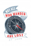 St John, Virgin Islands - Nautical Sayings Collection - Not All Who Wander Are Lost - Compass - Contour