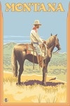 Montana - Cowboy on Horseback