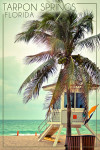 Tarpon Springs, Florida - Photography - Lifeguard Shack & Palm
