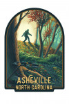 Asheville, North Carolina - Wanderer - Bigfoot in Forest - Contour