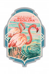 Summerville, South Carolina - Distressed Vector - Vintage Print Press - Pineapple - Flamingo