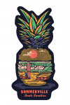 Summerville, South Carolina - Distressed Vector - Vintage Print Press - Pineapple - Flamingo