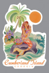 Cumberland Island, Georgia - Water Color - Mermaid - Contour