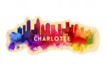 Charlotte, North Carolina - Skyline Abstract - Contour