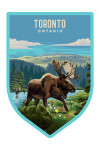 Toronto, Ontario - Painterly - Moose - Summer Scene - Contour