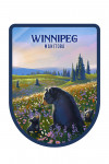 Winnipeg, Manitoba - Lithograph - Bear Family in Field - Contour