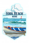 York Beach, Maine - Painterly - Dory & Lobster Traps - Contour