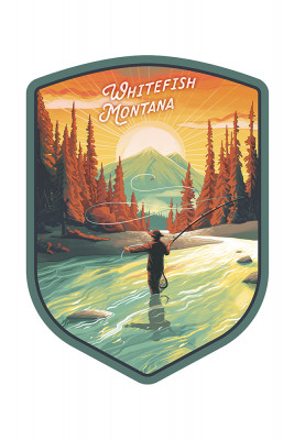 Whitefish, Montana - This is Living - Fishing with Mountain - Contour