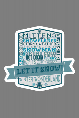 Let It Snow Typography - Contour
