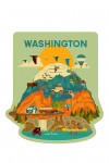 Washington - Geometric - The Mountains Are Calling - Contour