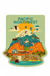 Pacific Northwest - Geometric - The Mountains Are Calling - Contour