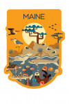 Maine - Geometric - Marine Animals - Tree on Hill - Contour
