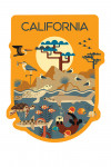 California - Geometric - Marine Animals - Tree on Hill - Contour