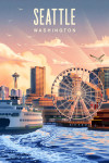 Seattle, Washington - Lithograph - Waterfront