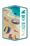 Norfolk, Virginia - Vintage Beach Scene - Contour