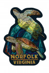 Norfolk, Virginia - Paper Mosaic - Sea Turtle - Contour