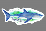 Newport, Rhode Island - Great White Shark - Watercolor - Contour