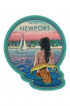 Newport, Rhode Island - Mermaid & Beach - Contour