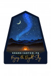 Pine Creek Gorge, Pennsylvania - Camping Scene - Tent & Night Sky - Contour