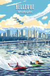 Bellevue, Washington - Painterly - Lake Washington Scene